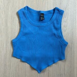 Shein Blue Ribbed Tank Top Size XS